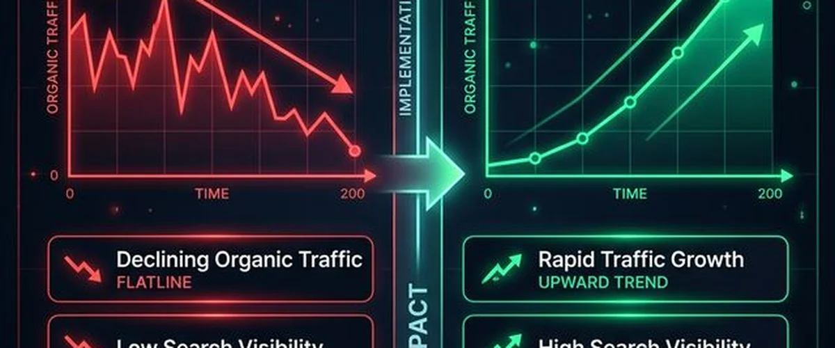SEO Traffic Growth Before and After
